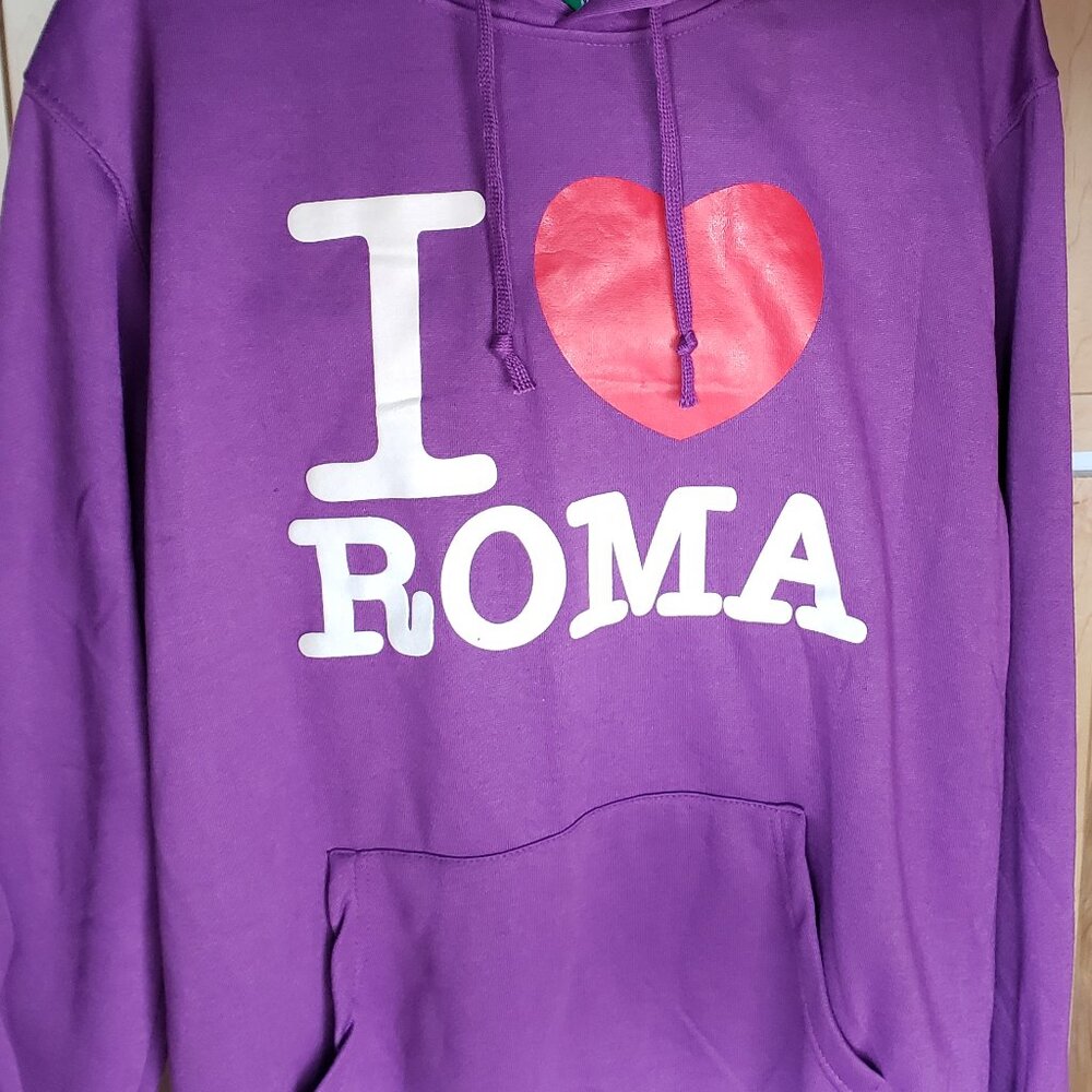 BNWT ITALIA - I ❤ Roma! pullover hoodie pocket lively purple (XXL)